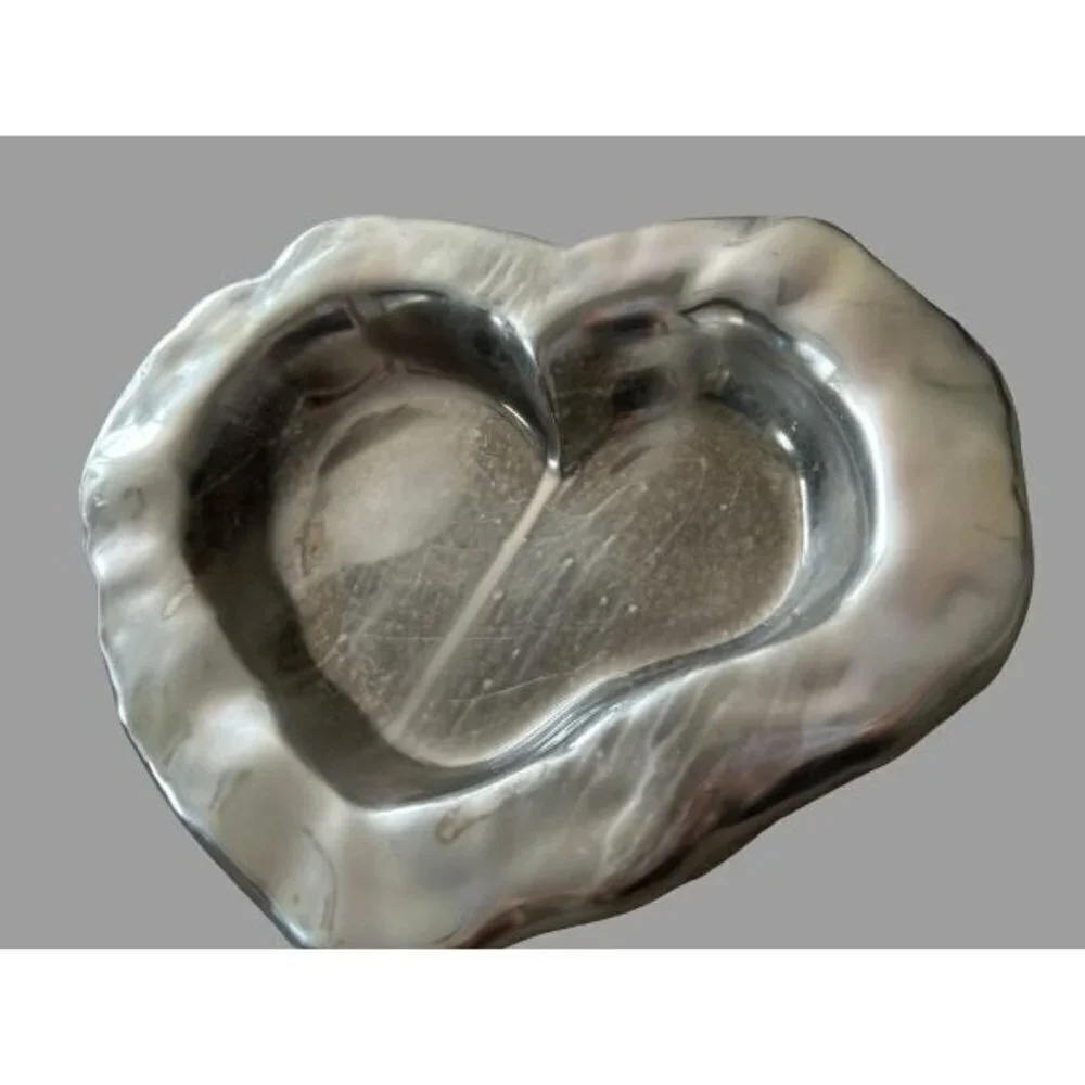 BEATRIZ BALL Hart Shaped Ball Silver Tone Dish 10